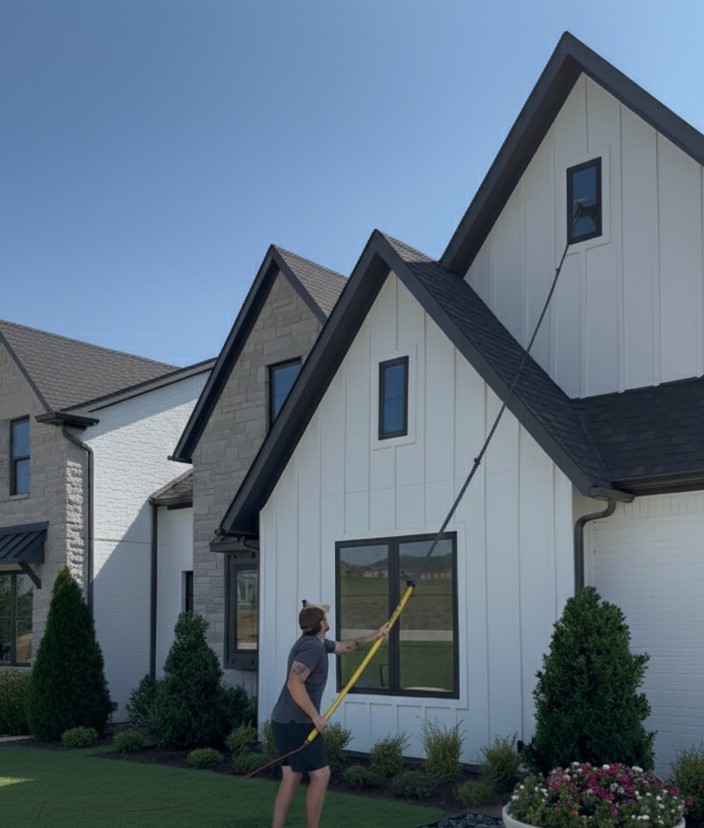 Additional exterior window cleaning detail